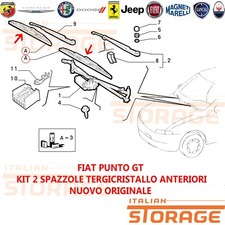 FIAT PUNTO GT KIT 2 SPAZZOLE TERGICRISTALLO ANTERIORI NUOVO ORIGINALE 5911202