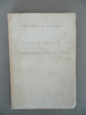 Fatti Misfatti Compagnia Indie Macaulay Agnelli 1936 Storia Colonie Commercio