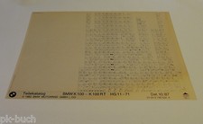 Microfich Catalogo di Ricambi BMW K 100 - K 100 RT Stand 10/1987