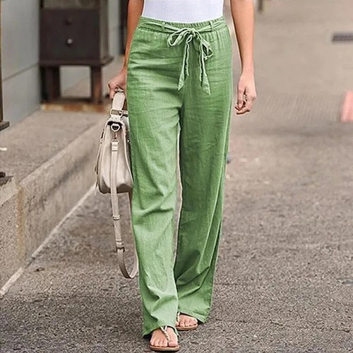 Pantaloni lino algodón - de, y