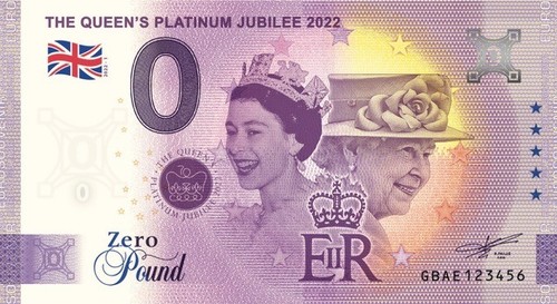 Billet souvenir pounds 0 - 0,
