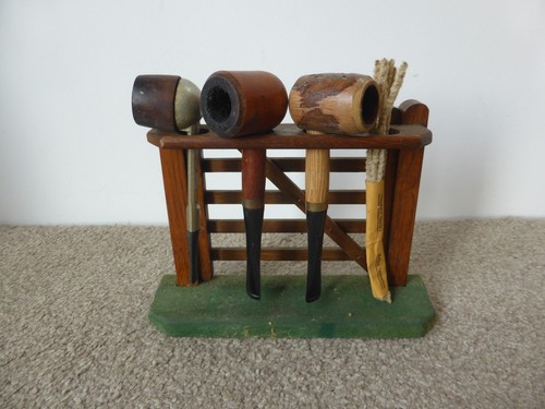 Wooden pipe rack five - pipe,