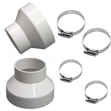 2 Pezzi Adattatore da Tubo per Flessibile Cappa Aspirante Cucina, (D8u)