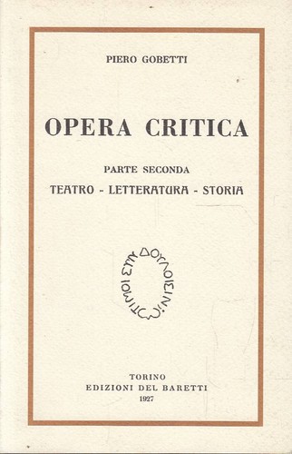 Opera critica parte prima - critica.,