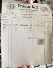 FATTURA DEL 1884 ERMANNO GALLI FABBRICANTE OMBRELLI VENTAGLI FIRENZE LIVORNO-195