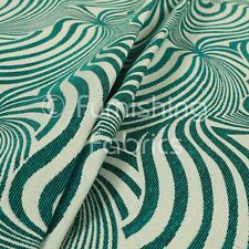 Tessuti per arredamento leggeri a righe funky trattati con fuoco stile zebra bianco verde acqua