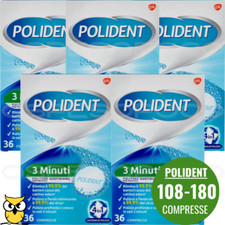 POLIDENT 3 MINUTI IN COMPRESSE PER APPARECCHI DENTALI PROTESI 108-180 COMPRESSE