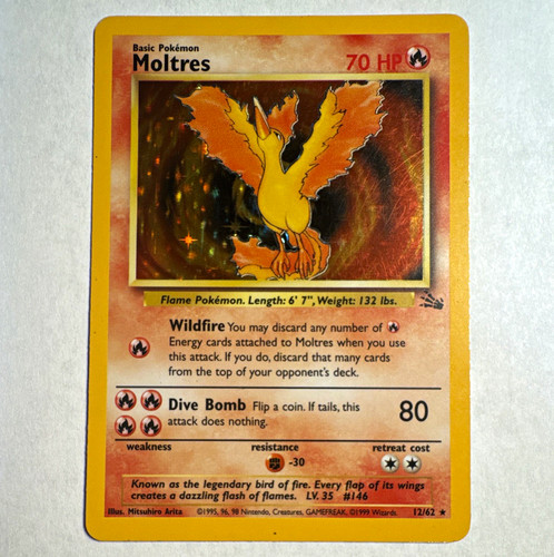 Wotc moltres fossil 62 - fossil, 12/62