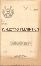 Allegra S., Minuetto all'antica (orchestrina), Saporetti & Cappelli 1928