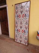 GRANDE PANNELLO DECORATIVO RICAMO ARAZZO SARDO 208x83cm SARDEGNA CANOTTIGLIA LAN