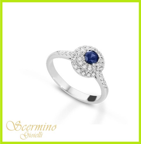 Anello oro bianco - in, con
