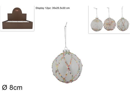 Palla natale vetro 8cm - palla, di