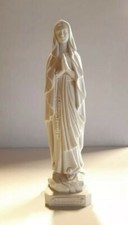 STATUA MADONNA DI LOURDES IN MARMO RESINA BIANCA CM 31