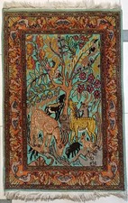 Tappeto Arazzo Annodato A Mano  100x70 Albero Della Vita