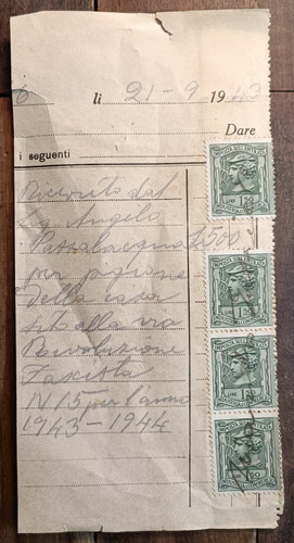 1943 foggia ricevuta - ,