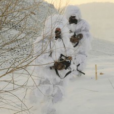 Tuta mimetica bianca neve cecchino tattico Ghillie per caccia campo neve