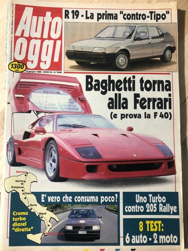 Rivista auto oggi 1988 - rivista,