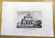 Stampa vedute di Roma - Fontana dell'acqua Paola - 1850 - acquaforte originale