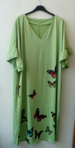 Vestito verde con farfalle - verde,