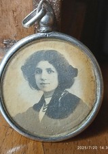CIONDOLO PRIMI 900 PORTA RITRATTO IN ARGENTO (TESTATO) IMMAGINE DI RAGAZZA 