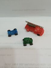 LOTTO DI 3 AUTO PER PLASITCI IN SCALA H0-2 D'EPOCA ED UN CAMION DEI POMPIERI