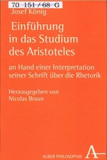 Einführung in das Studium des Aristoteles König, Josef, Nicolas Braun  und Günth