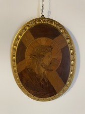 Antica icona legno intarsio - ,