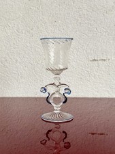 Tipetto veneziano calice in vetro soffiato di Murano, vintage, H 11,7 cm '900