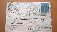 EAN REGNO 1888   BUSTA CON c25 PIEDICAVALLO ora Prov. BIella  x BALTIMORA USA RR