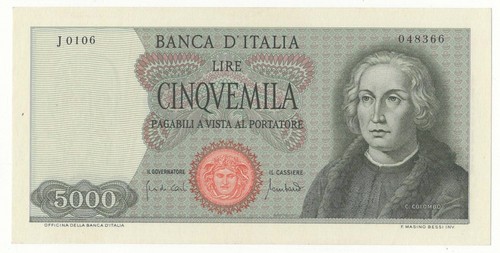 5000 lire colombo tipo - colombo,
