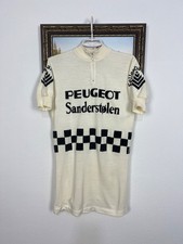 Maglia ciclismo Peugeot vintage anni 60 bianca maglia uomo rara hype taglia L