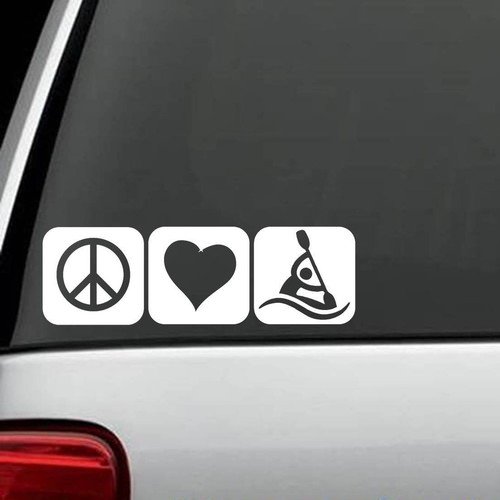 M1079 peace love kayak decal - peace,