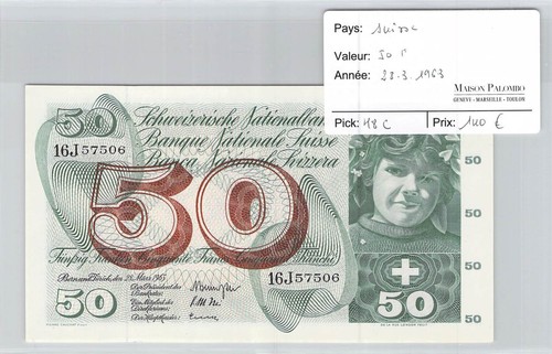 Banconota svizzera 50 - svizzera,
