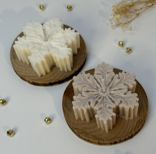 Candela Profumata Vaniglia Marrone Fiocco Di Neve 6x6x2 Per Decorazioni Regalo