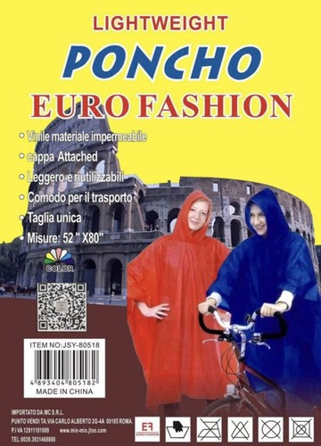 Poncho impermeabile - 12,