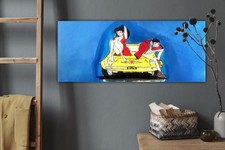  Quadro   Lupin  e Margot Dipinto A mano Pop Art  120x50 CM X 4 BORDO DIPINTO 