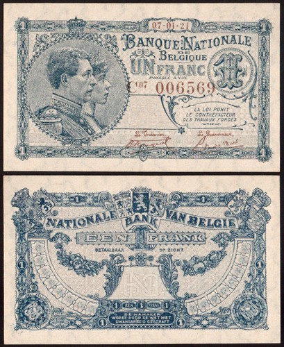 Belgio franco 1920 1922 92 - belgio, 1920-1922