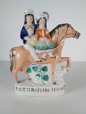 Statuina cavallo inglese Staffordshire "Ritorno a casa"