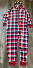 Pigiama MACY'S Family nuovo con etichette Buffalo Check con cappuccio pezzo unico ~ donna taglia 2X ~ NUOVO