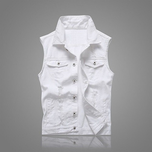 Gilet uomo denim bianco gilet