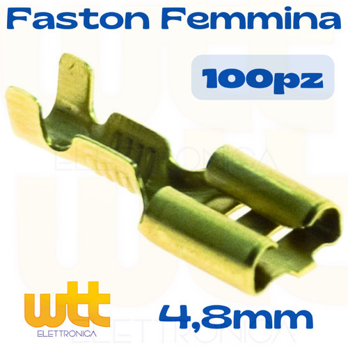100pz faston femmina - 100pz, 4,8mm