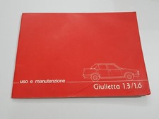 LIBRETTO USO MANUTENZIONE ALFA ROMEO GIULIETTA 1.3 1.6 ED. 77 LEGGI BENE
