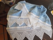 Asciugamani in Spugna di Cotone con Doppio Bordo Uncinetto - realizzato a mano