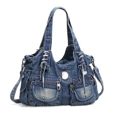Borsa hobo in denim per donna borsa jeans borsa grande capacità borse a tracolla