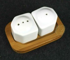 SET Porta SALE PEPE da Tavola CUCINA Piccola Coppia Ceramica Porcellana Saliera