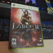 Microsoft Fable II 2 (Xbox 360, 2018) CIB funzionante con manuale, disco ottime condizioni