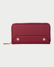 Roomy Large Zip Wallet PU Dark