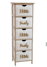 CASSETTIERA 5 CASSETTI BIANCO