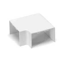 connettore ad angolo curva canalina elettrica quadrata in PVC bianco 60x40mm
