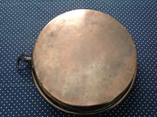 VINTAGE  VECCHIA  GRANDE TEGLIA IN RAME CON ANELLO PER APPENDERE INBROCCATO